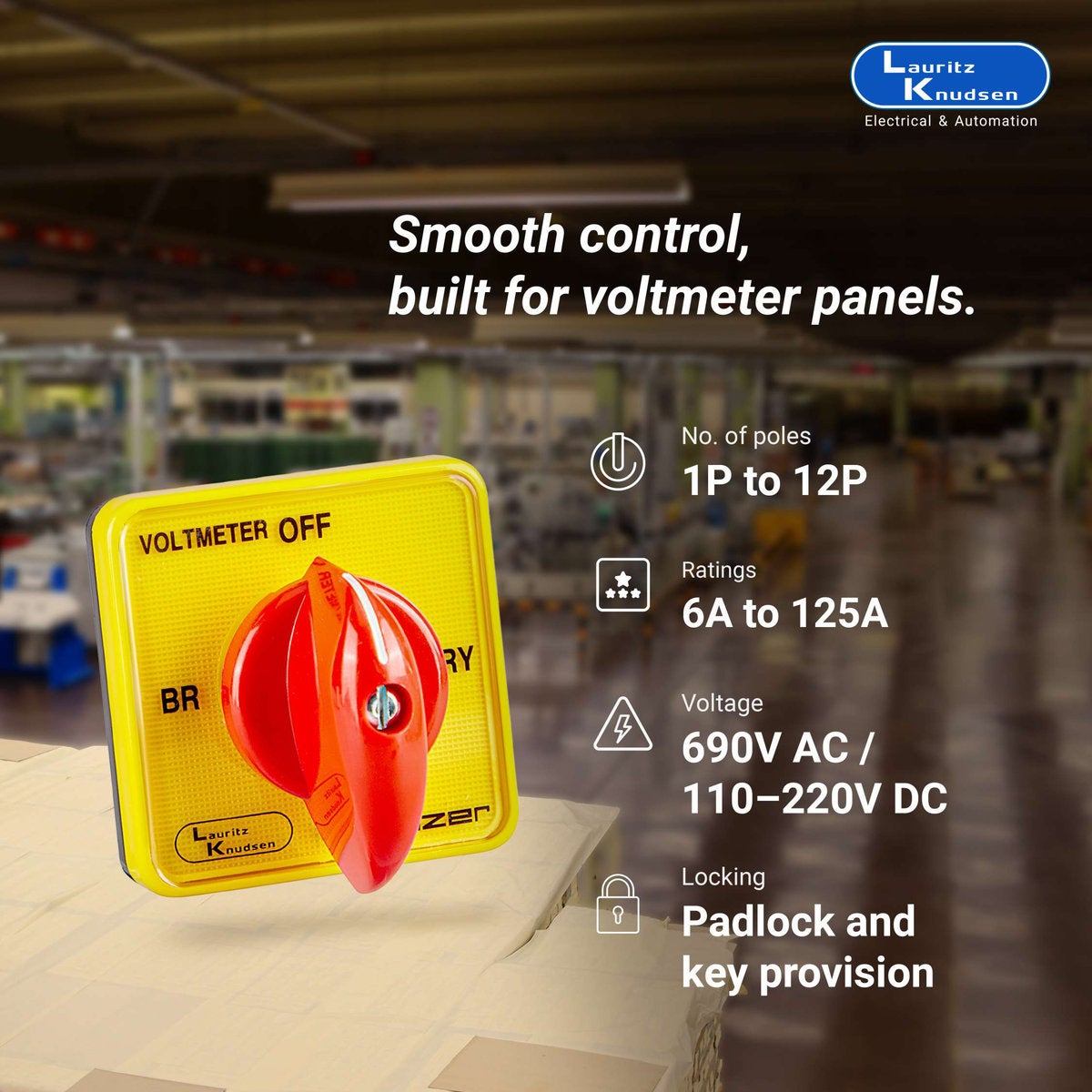 Lauritz Knudsen Voltmeter Selector Switch 6A Pole 