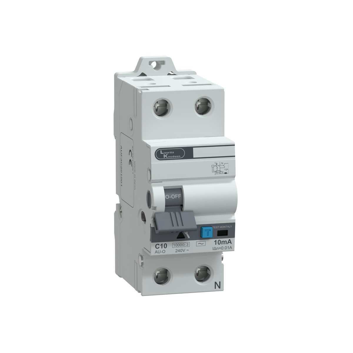 Lauritz Knudsen AU RCBO 10A DP 240V AC 10kA 10mA C Curve 