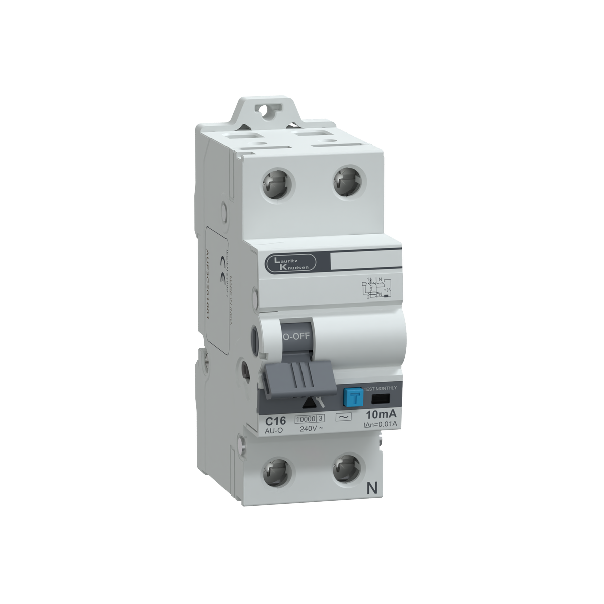 Lauritz Knudsen AU RCBO 16A DP 240V AC 10kA 10mA C Curve 