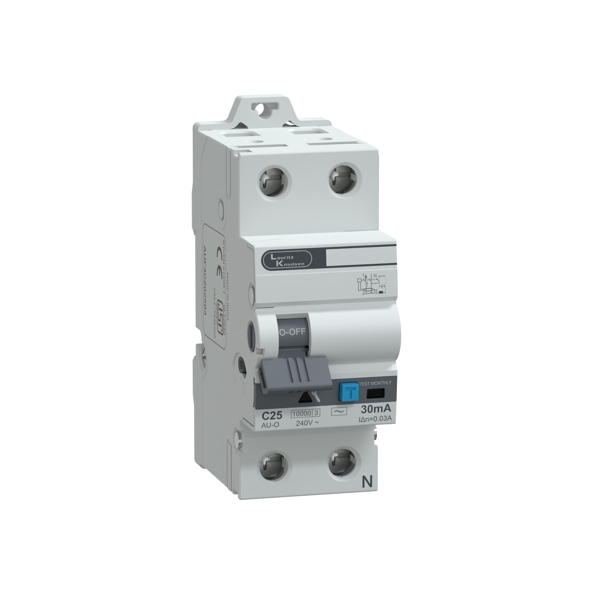 Lauritz Knudsen AU RCBO 25A DP 240V AC 10kA 30mA C Curve 