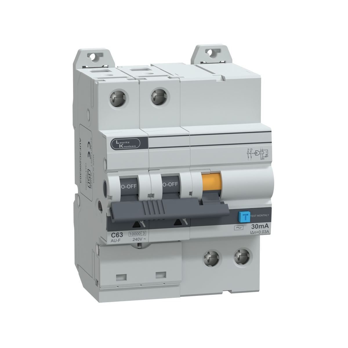 Lauritz Knudsen AU RCBO 63A DP 240V AC 10kA 30mA C Curve 