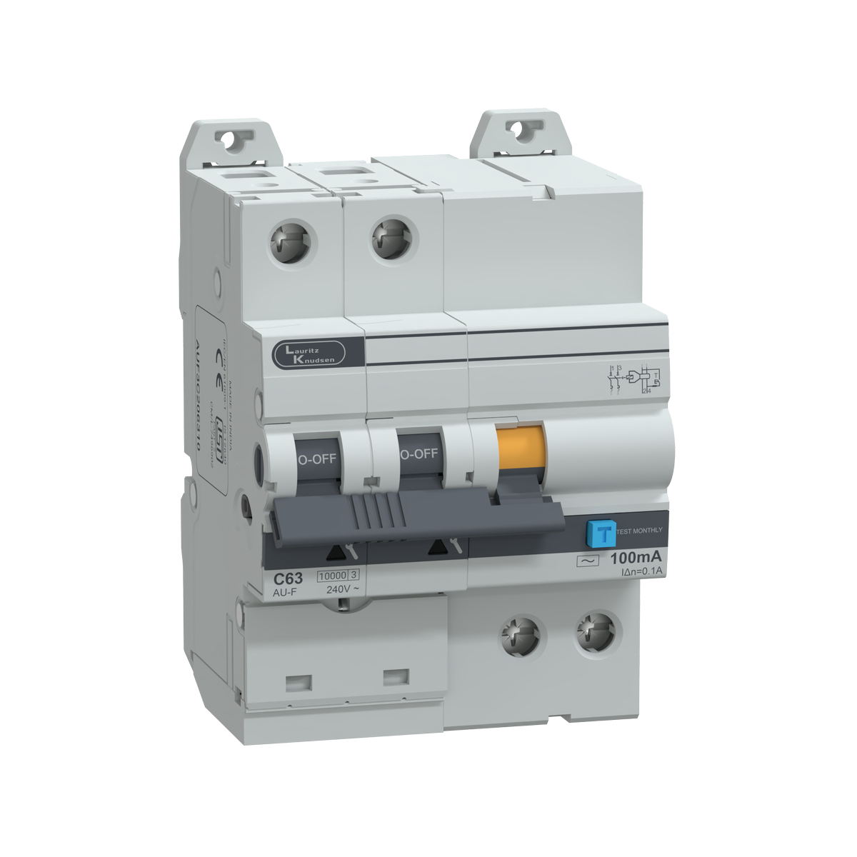 Lauritz Knudsen AU RCBO 63A DP 240V AC 10kA 100mA C Curve 