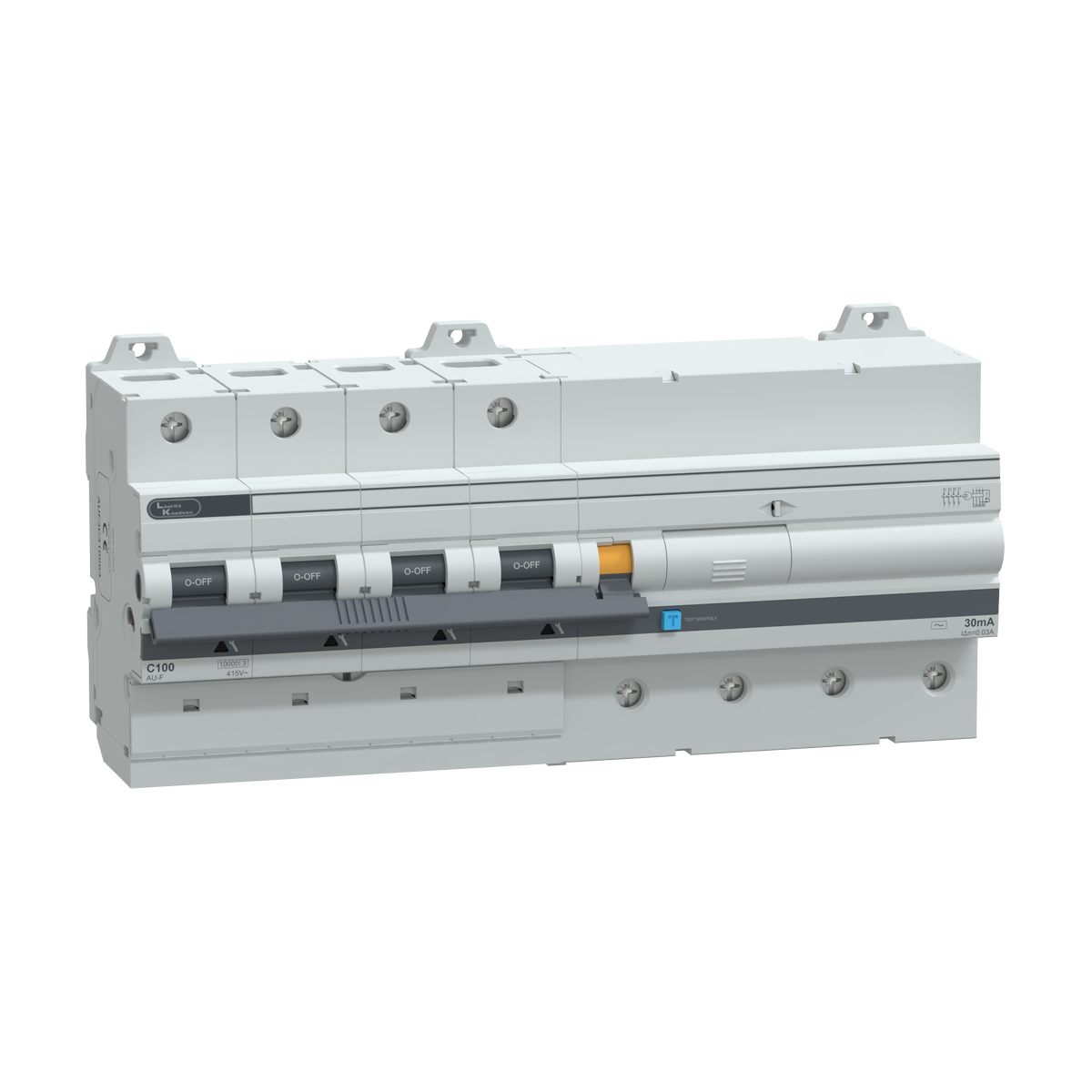 Lauritz Knudsen AU RCBO 100A FP 415V AC 10kA 30mA C Curve 