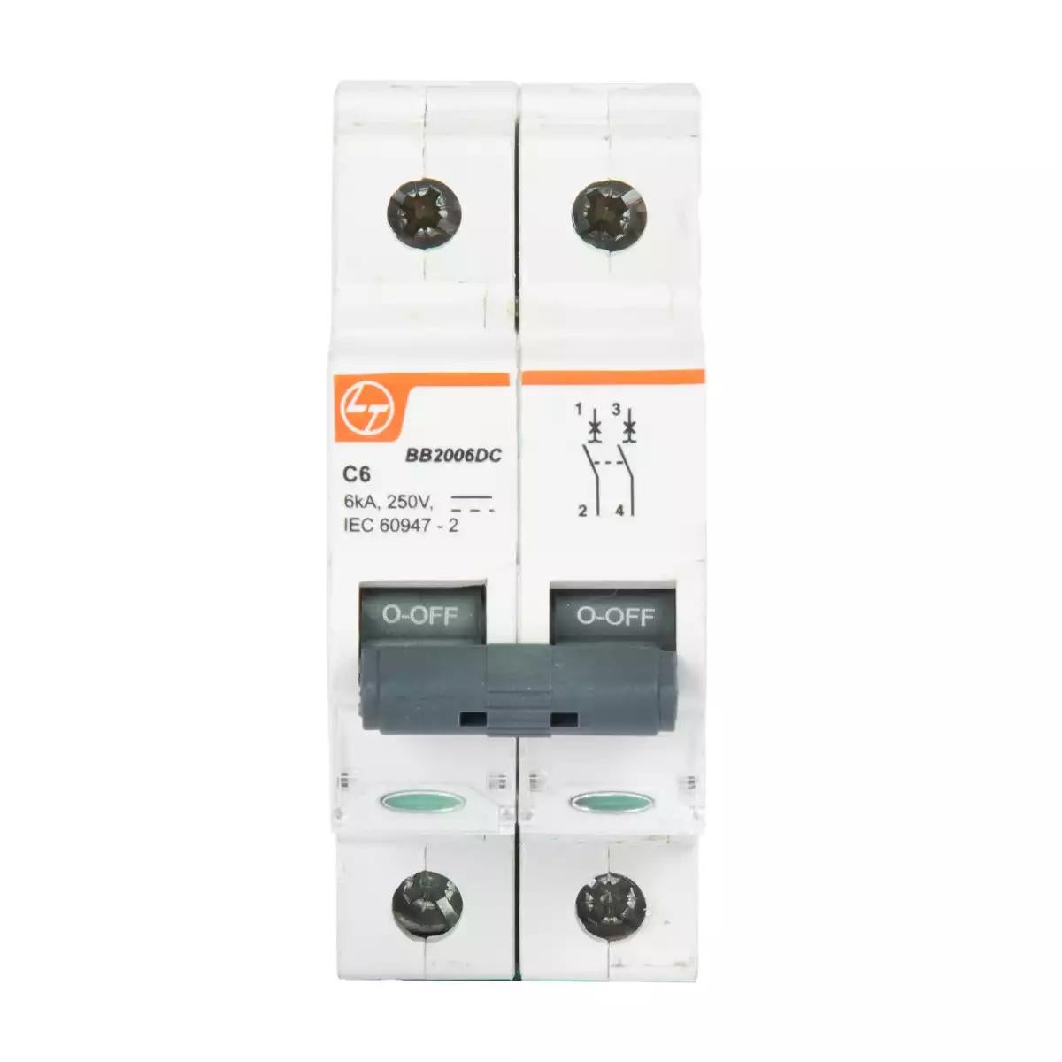 EXORA MCB 0.5A DP 250V DC 6kA C Curve
