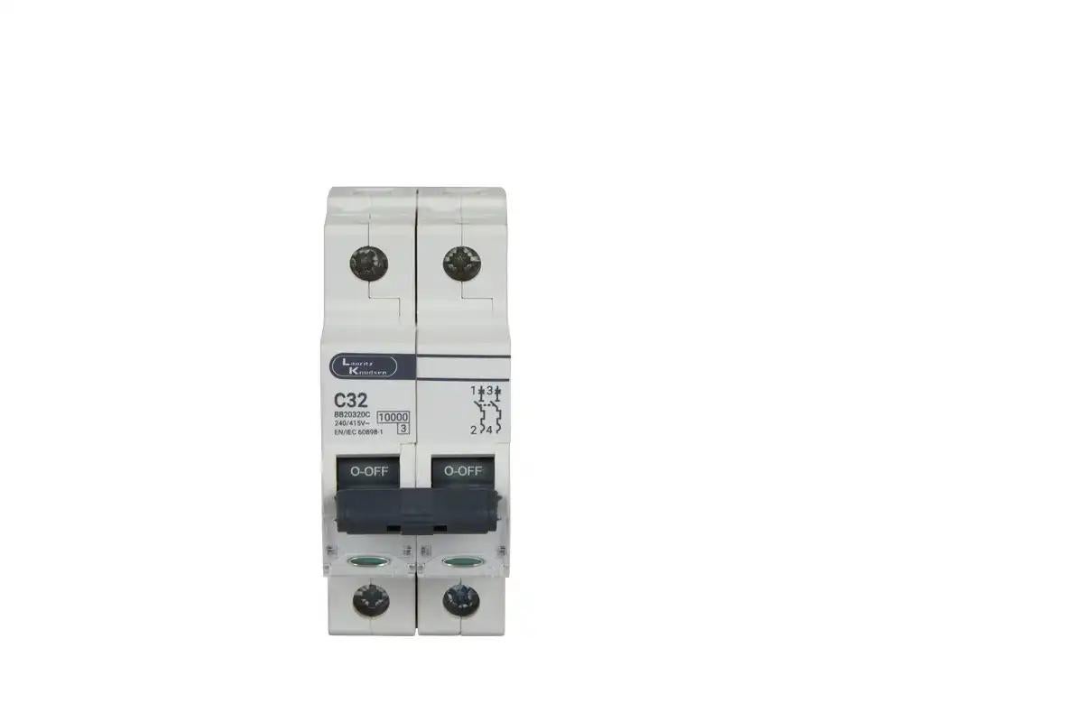 Lauritz Knudsen EXORA, MCB, 2 Pole, 240V AC, 10kA, C Curve, 32A