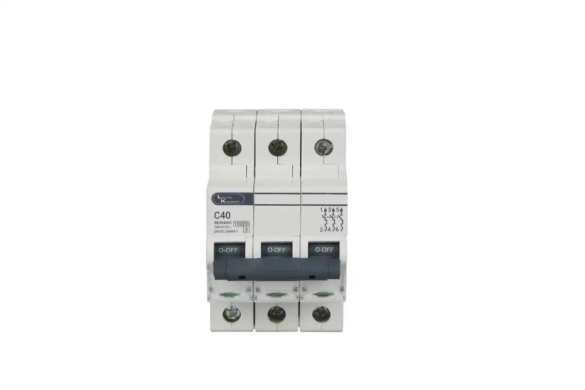 Lauritz Knudsen EXORA, MCB, 3 Pole, 415V AC, 10kA, C Curve, 40A