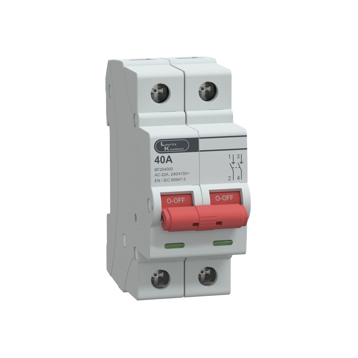 Lauritz Knudsen EXORA, Isolator, 2 Pole, 240V AC, 40A