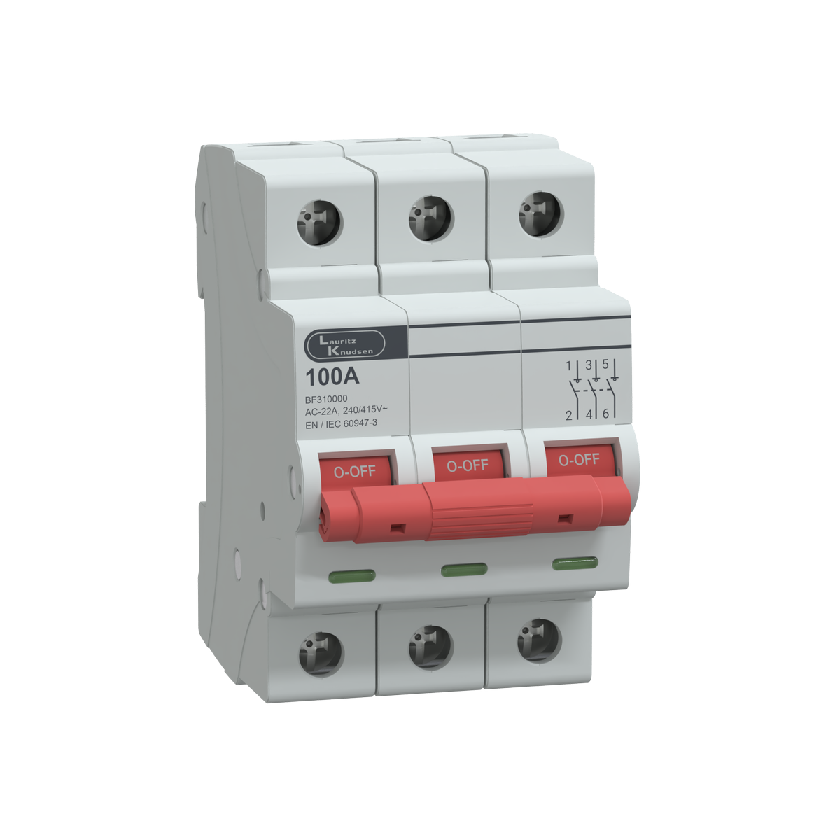 Lauritz Knudsen EXORA, Isolator, 3 Pole, 415V AC, 100A