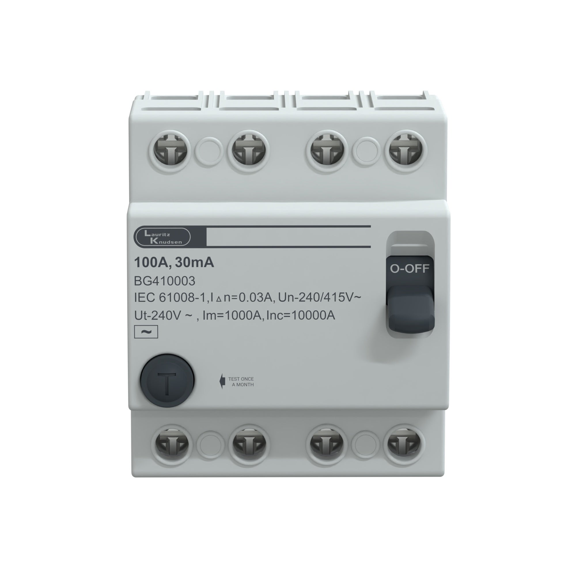 Lauritz Knudsen EXORA, RCCB, 4 Pole, 415V AC, 30mA, 100A