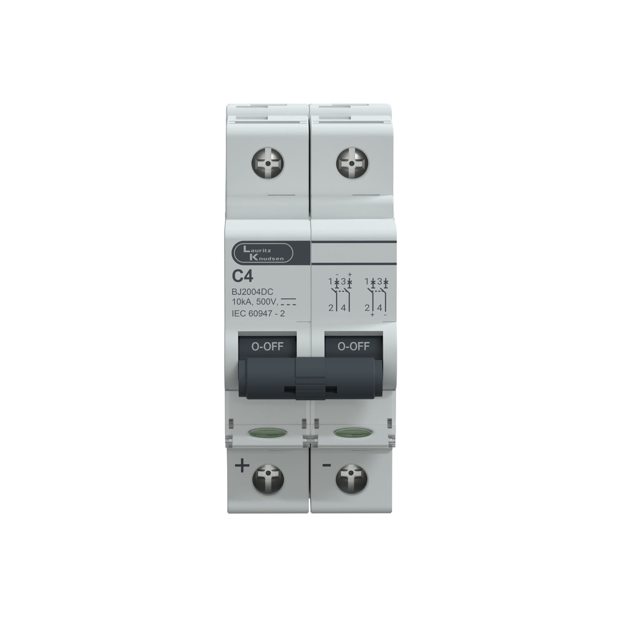 Lauritz Knudsen EXORA, MCB, 2 Pole, 500V DC, 10kA, C Curve, 4A
