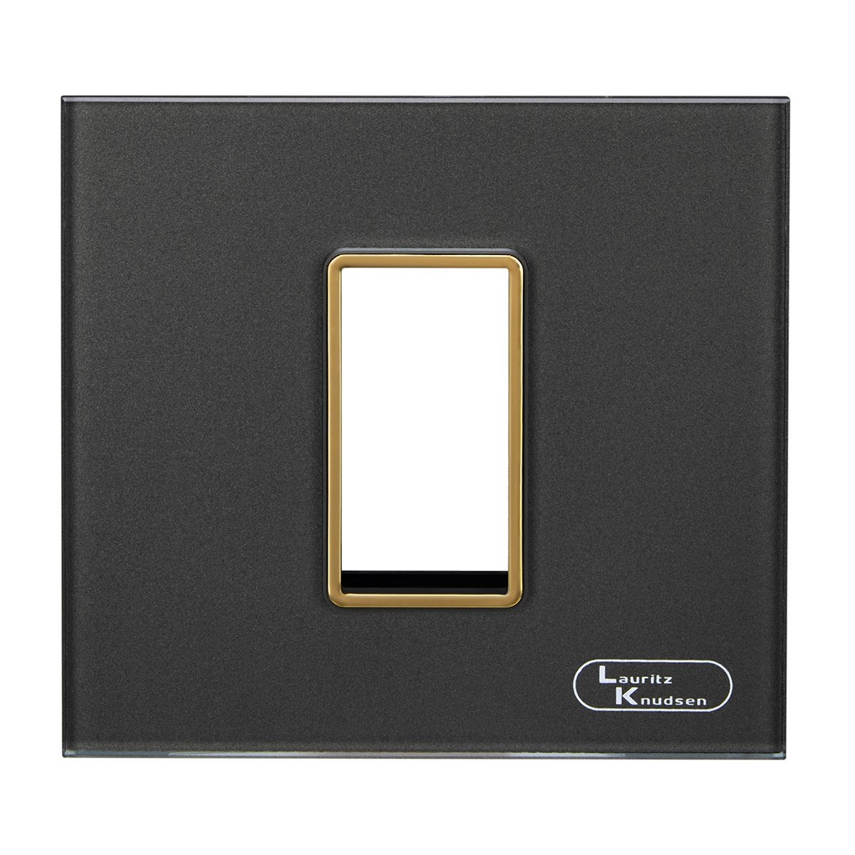 Lauritz Knudsen Entice Modular Switch Glass Plates | 1 Module | With Grid Frames | With Glass Finish (Classic Grey)