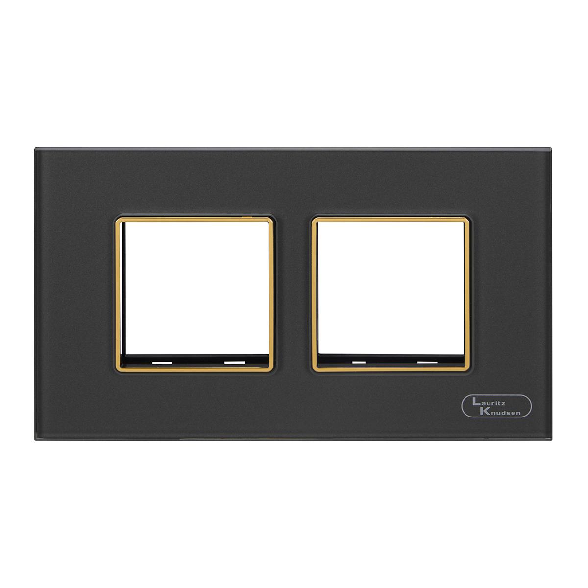 Lauritz Knudsen Entice Modular Switch Glass Plates | 4 Module | With Grid Frames | With Glass Finish (Classic Grey)