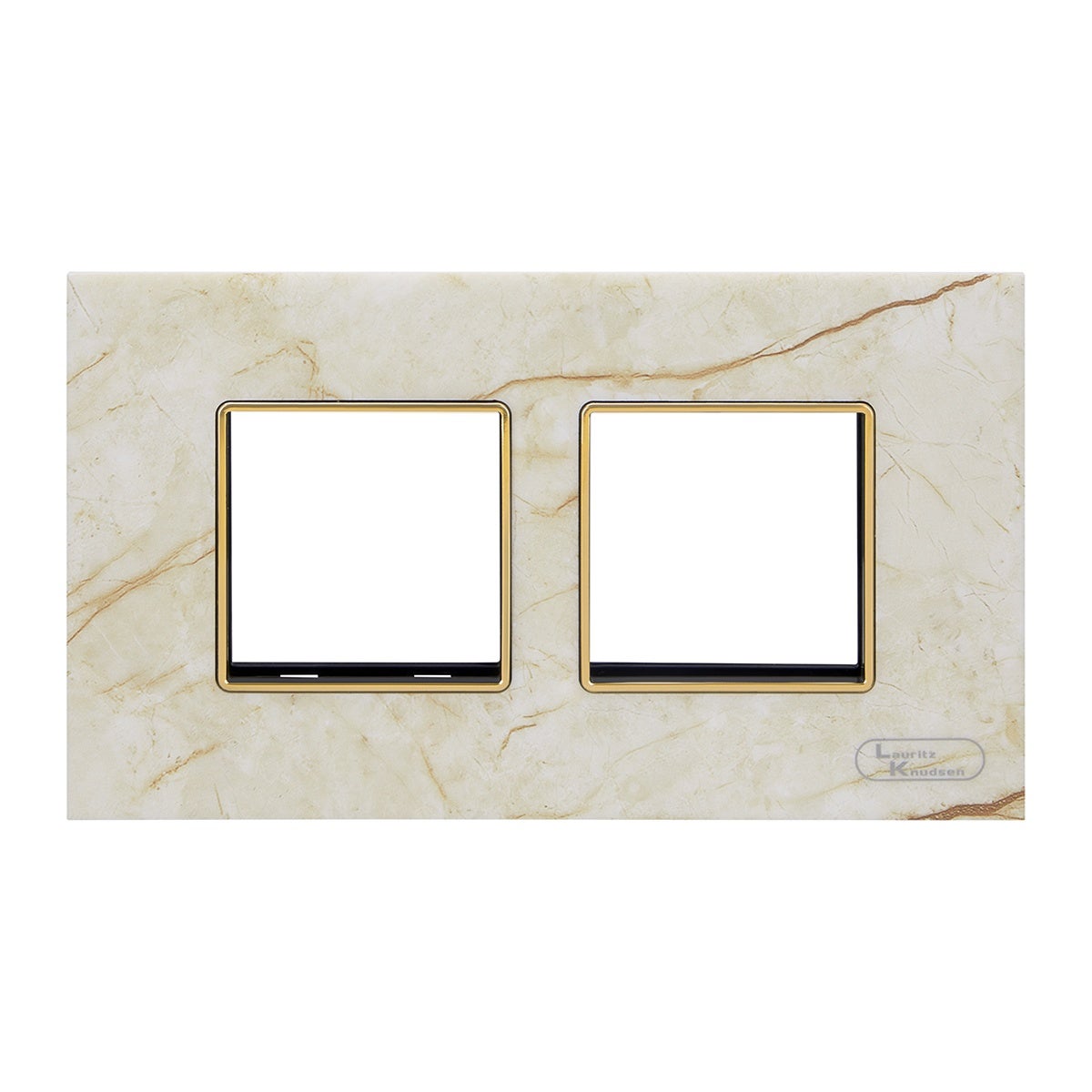 Lauritz Knudsen Entice Modular Switch Marble Plates | 4 Module | With Grid Frames | With Marble Finish (Mystic)