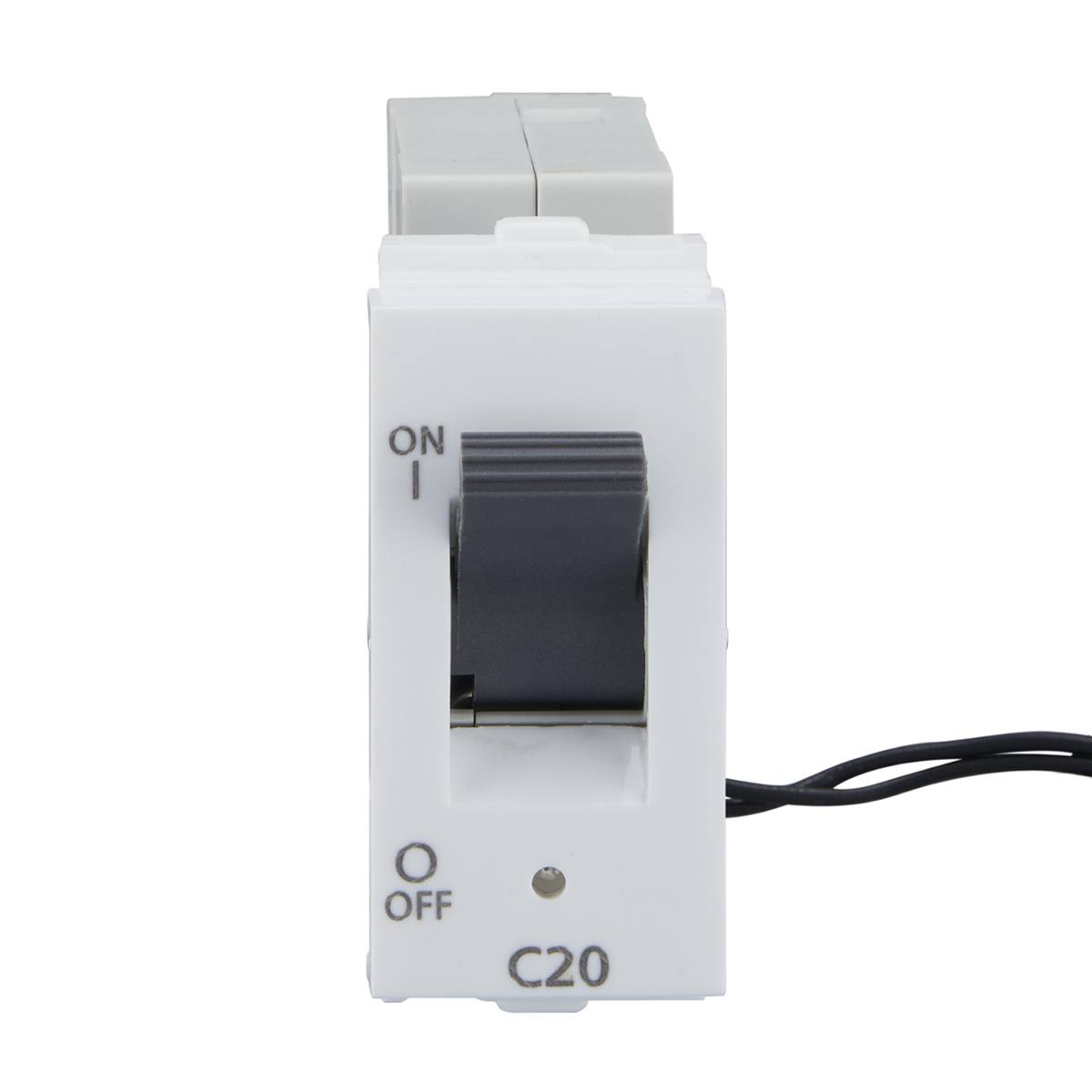 Lauritz Knudsen Englaze Mini MCB, 1 Pole, 3kA Breaking Capacity, 20A| MCB for Home & Office (Snow White)