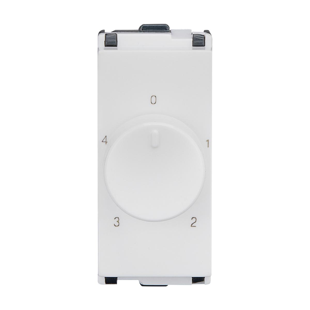 Lauritz Knudsen Englaze Fan Regulator 80 W | 4-Step | 1 Module | 360 Degree Rotation (Snow White)