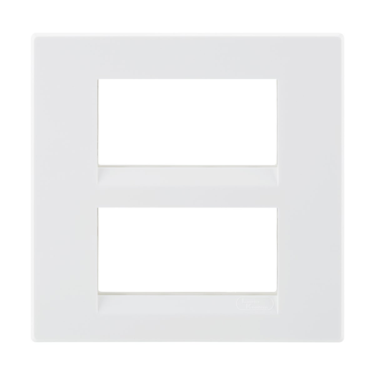 Lauritz Knudsen Englaze Cover Plates | 8 Module | With Grid Frames Square (Snow White)