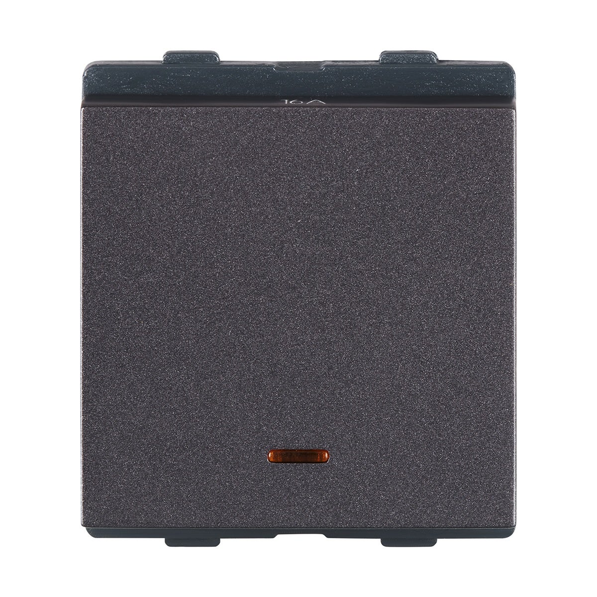 Lauritz Knudsen Englaze Switch, 16AX | 1-Way with Indicator | 2 Module | Mega Switch | ISI Certified (Mountain Grey)