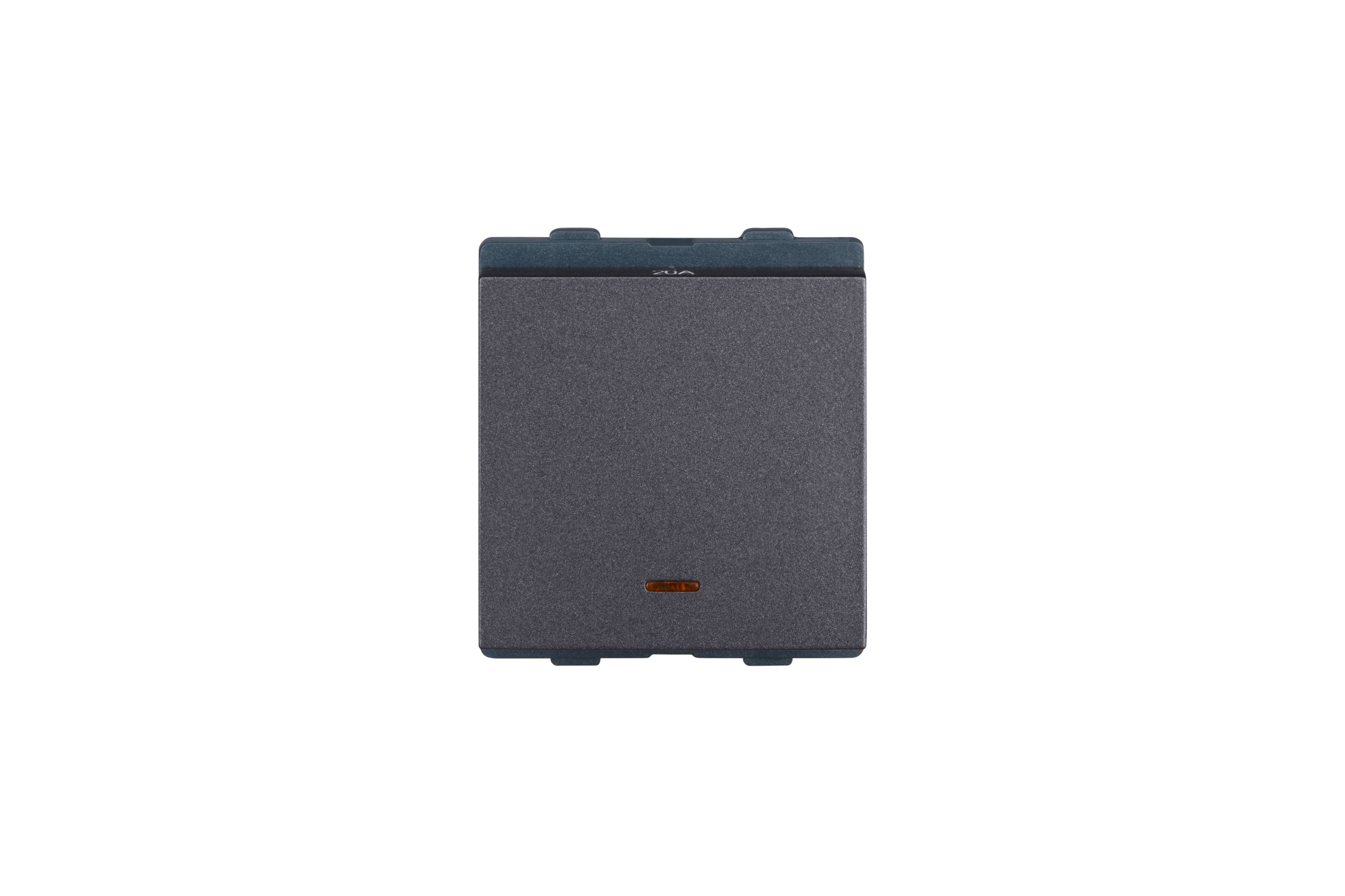 Lauritz Knudsen englaze Switch, Double Pole with Indicator, 20A | 2 Module | Mega Switch | ISI Certified (Mountain Grey)
