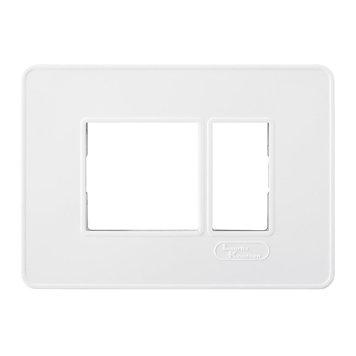 Lauritz Knudsen enGem Cover Plates | 3 Module | with Grid Frames | Clean & elegant finish | White Color