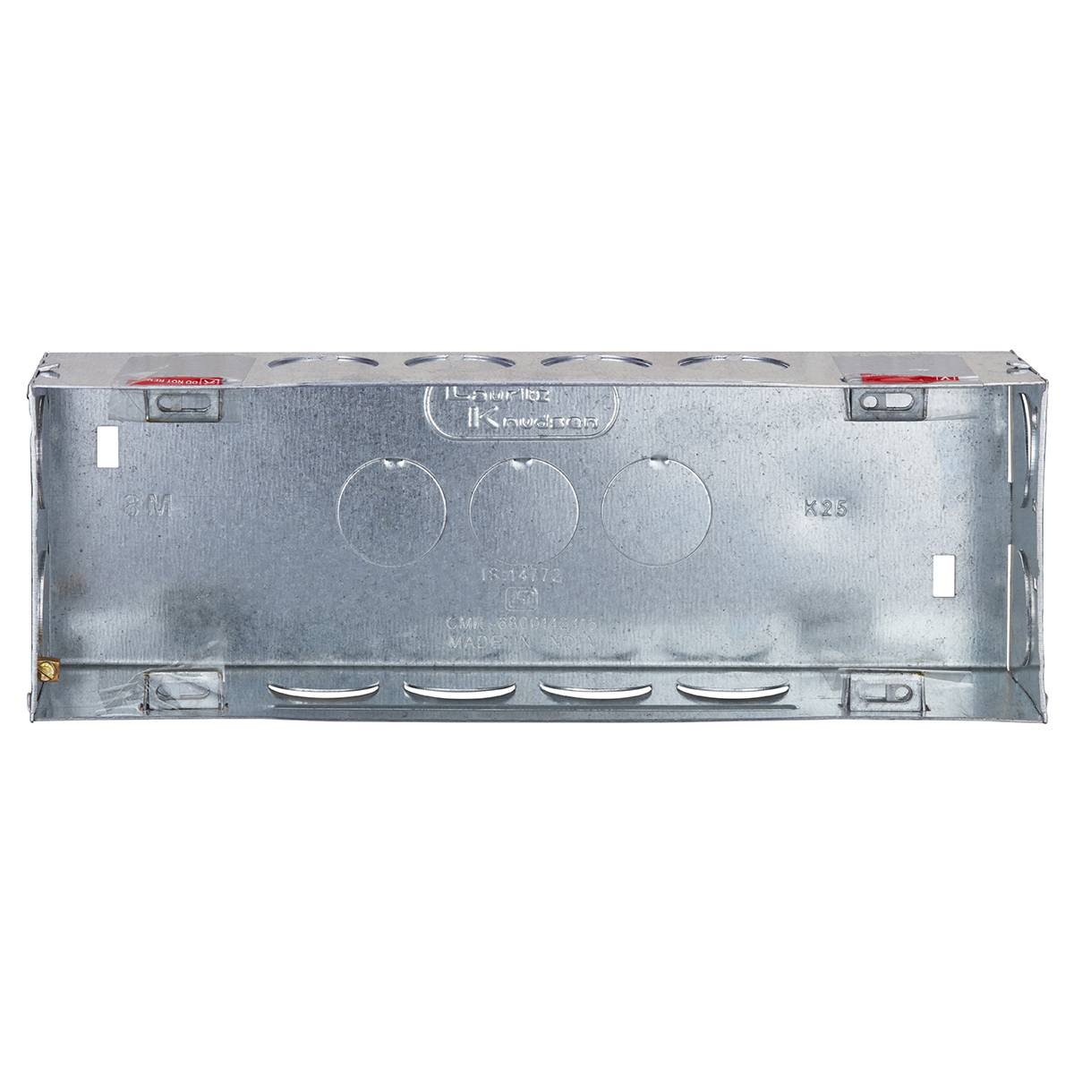 Lauritz Knudsen enGem GI Metal Box | 8 Module | Suitable for englaze, entice, enCurve & enGem ranges | Horizontal | Safe housing for switches & wiring