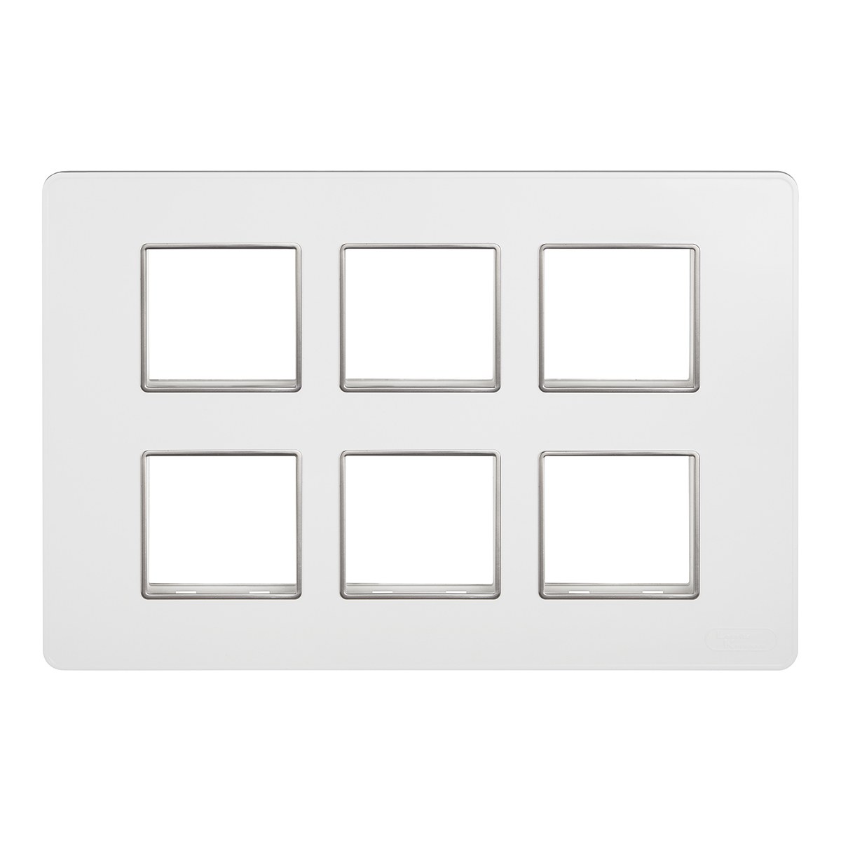 Lauritz Knudsen enGem Cover Plates | 12 Module | with Chrome Bezel Finish | Premium Look | Clean & elegant finish | White Color