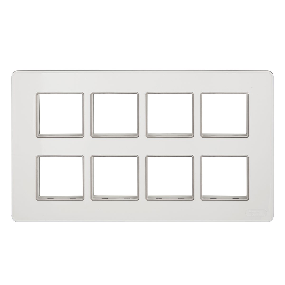 Lauritz Knudsen enGem Cover Plates | 16 Module | with Chrome Bezel Finish | Premium Look | Clean & elegant finish | White Color