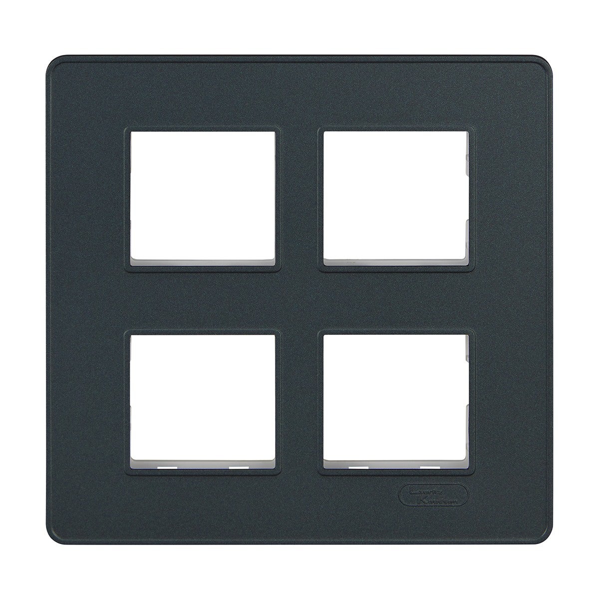 Lauritz Knudsen enGem Cover Plates | 8 Module | with Grid Frames | Square | Clean & elegant finish | Stone Grey Color