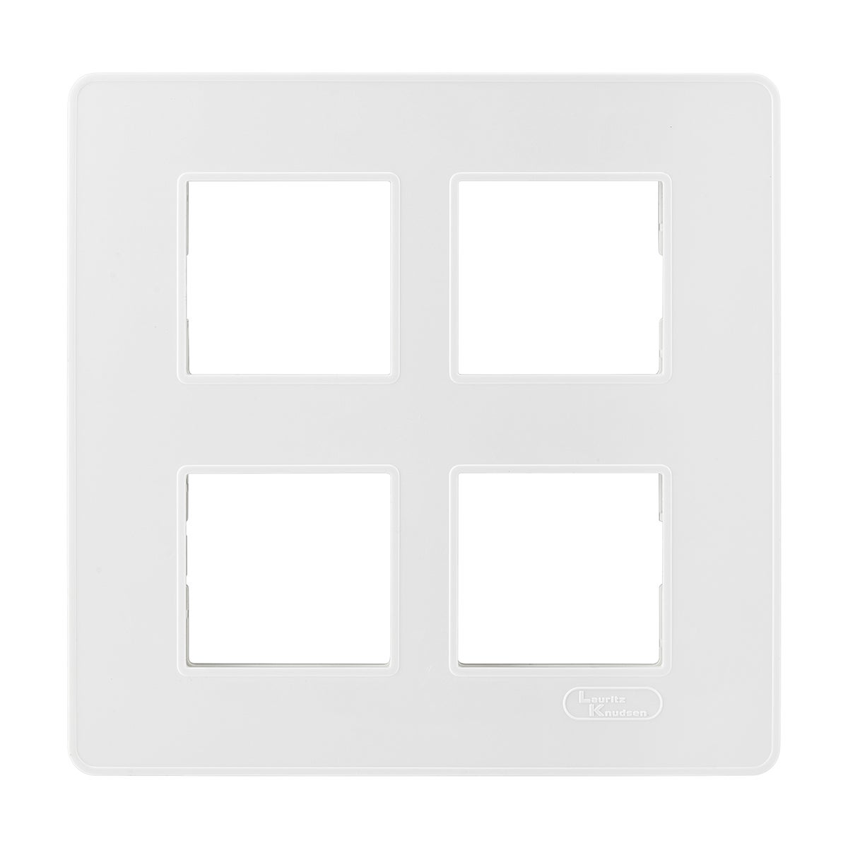 Lauritz Knudsen enGem Cover Plates | 8 Module | with Grid Frames | Square | Clean & elegant finish | White Color