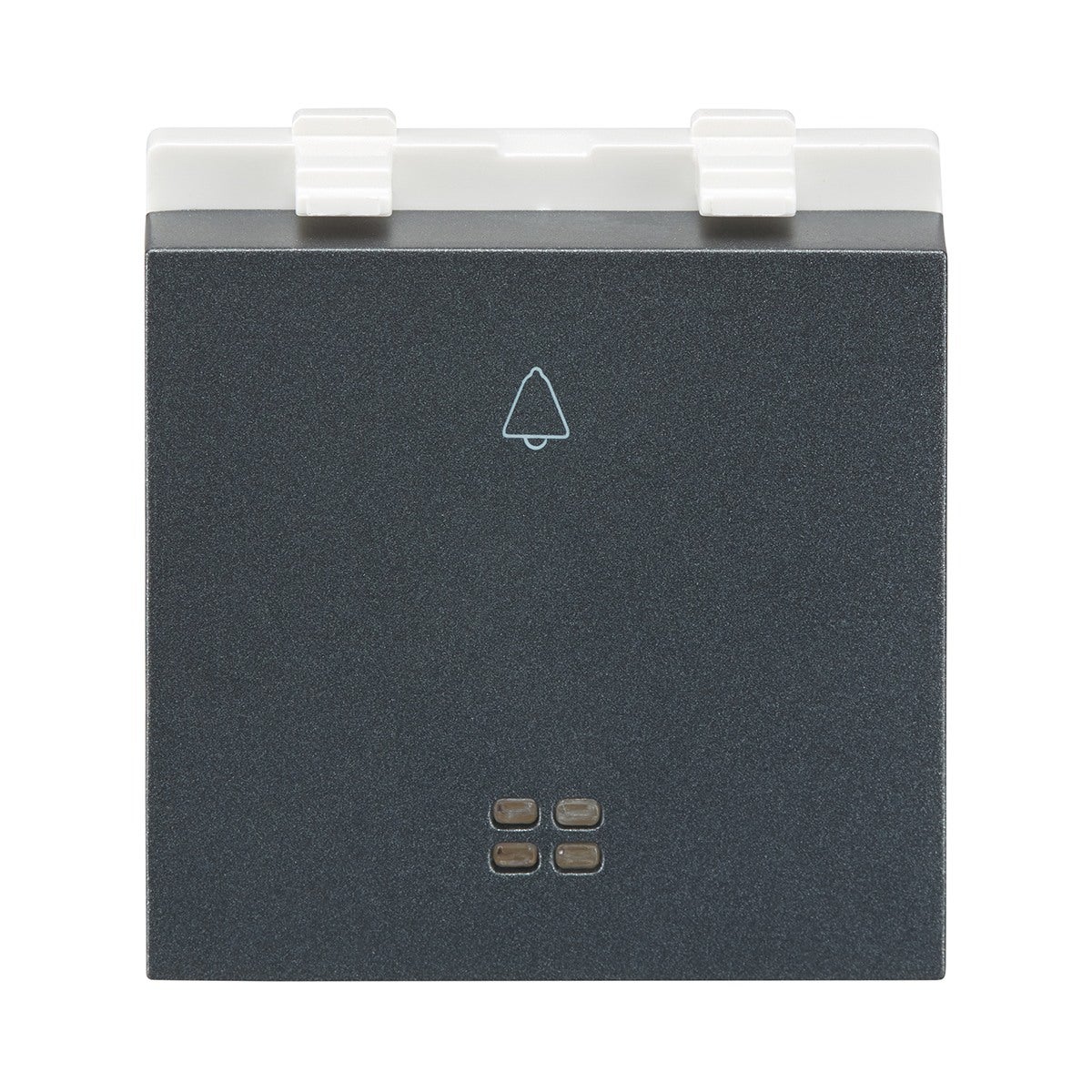 Lauritz Knudsen enGem Bell Push, 6AX with Indicator | 2 Module | ISI Certified | Smooth & quick press action | Stone Grey Color