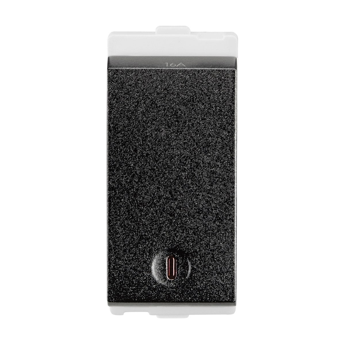 Lauritz Knudsen Encurve Switch 16A 1 -Way With Indicator, 1 Module Magnesium Grey