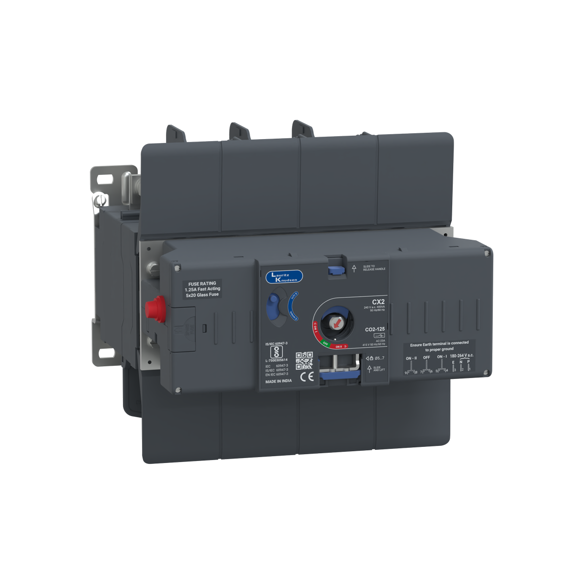 Lauritz Knudsen C-Line Motorised Changeover Switch FR2 125A 4P 415V AC Open Execution