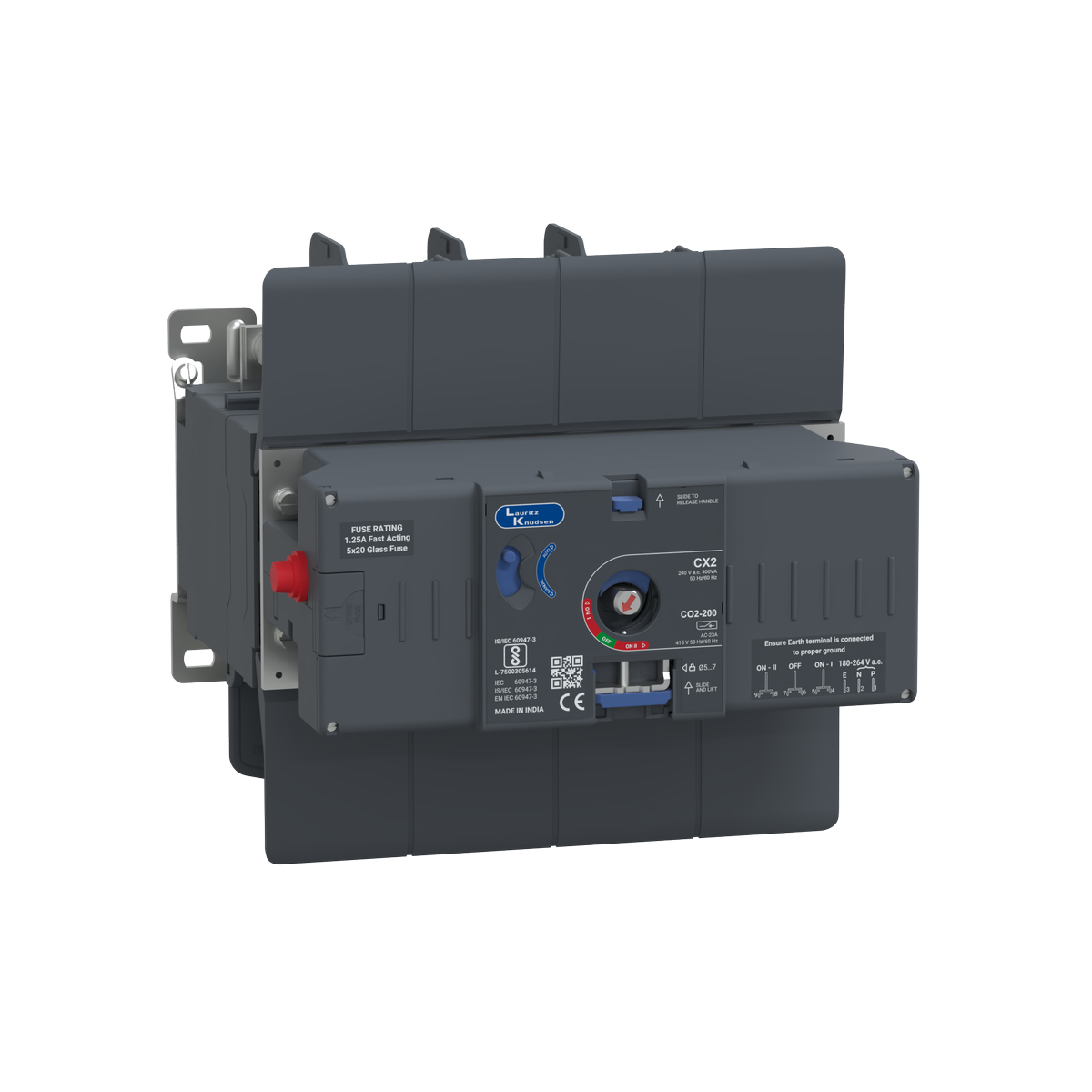 Lauritz Knudsen C-Line Motorised Changeover Switch FR2 200A 4P 415V AC Open Execution