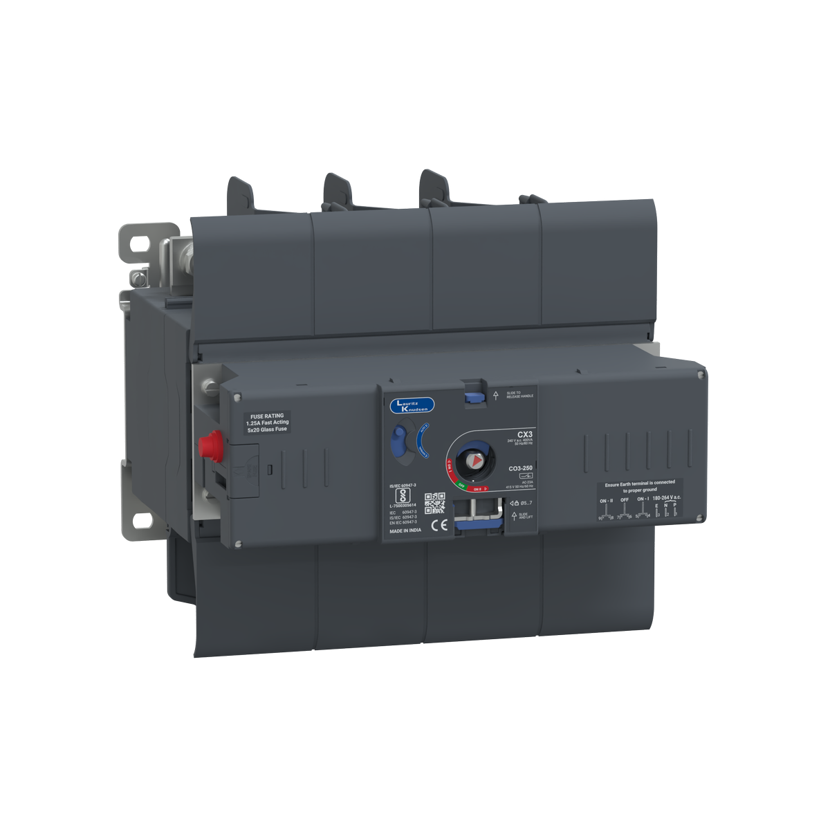 Lauritz Knudsen C-Line Motorised Changeover Switch FR3 250A 4P 415V AC Open Execution