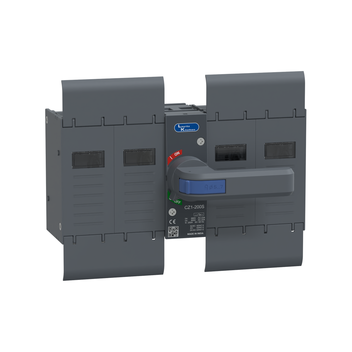 Lauritz Knudsen CZ1 Switch Disconnector 200A, 4 Pole, Open Execution Direct Handle, 50/60Hz, 690/800V AC