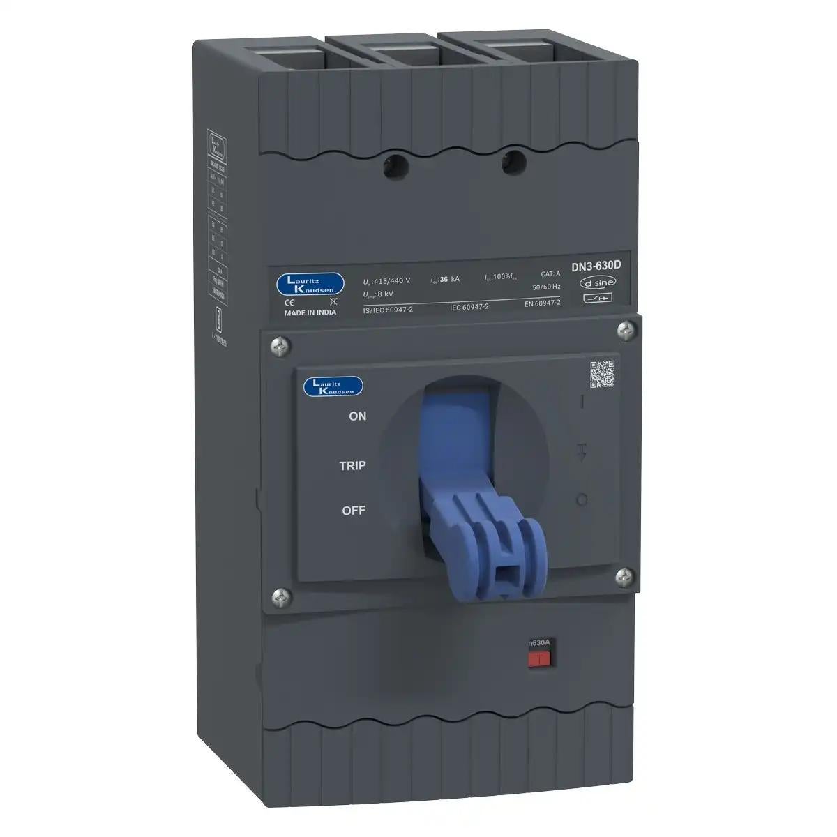 DN3-630D MCCB 630 3P 415V AC 36kA MTX1.0 50/60 Hz