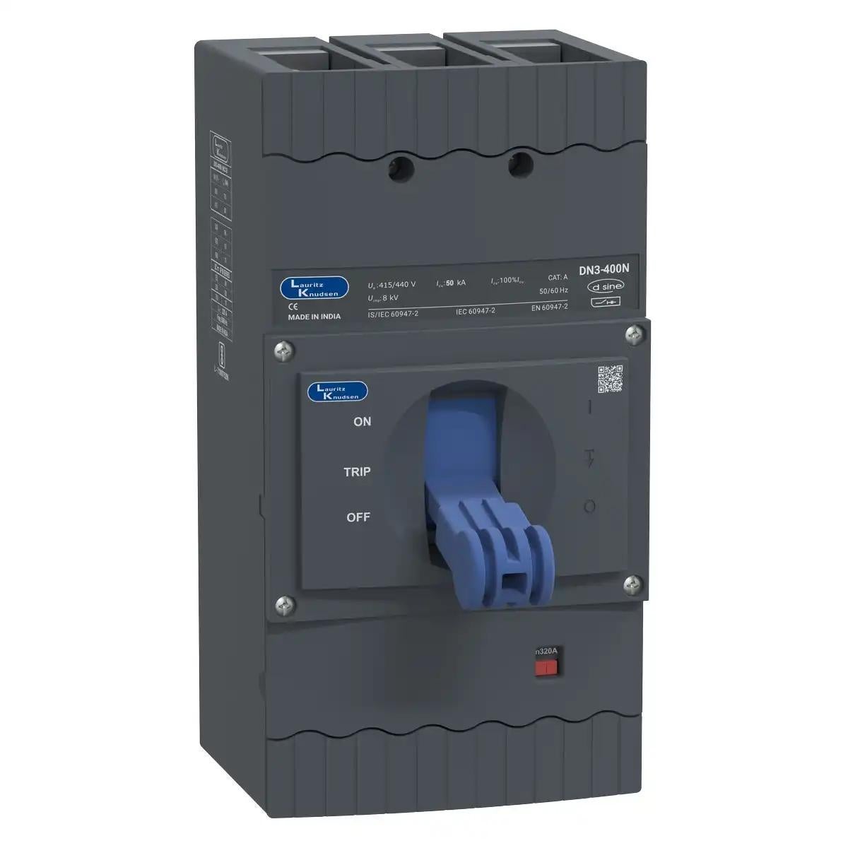 DN3-400N MCCB 320 3P 415V AC 50kA Thermal Magnetic 50/60 Hz