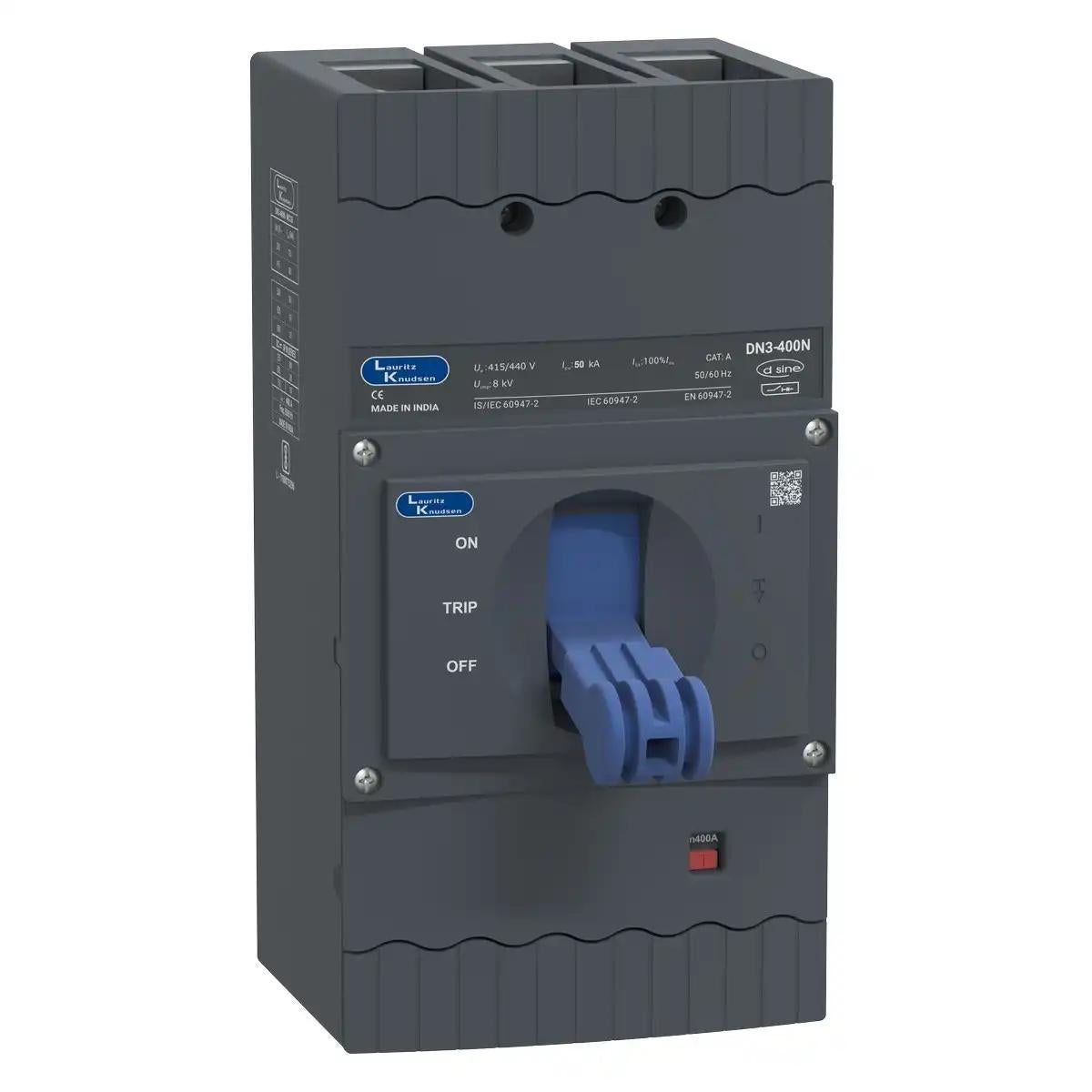 DN3-400N MCCB 400 3P 415V AC 50kA Thermal Magnetic 50/60 Hz