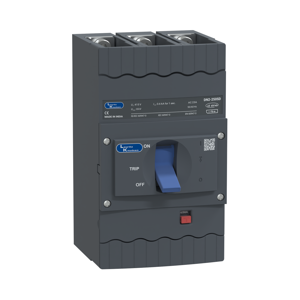 Lauritz Knudsen DN2SD, MCCB, 3 Pole, 415V AC, 250A | Switch Disconnector | IP40 Protection | MCCBs without protection release 