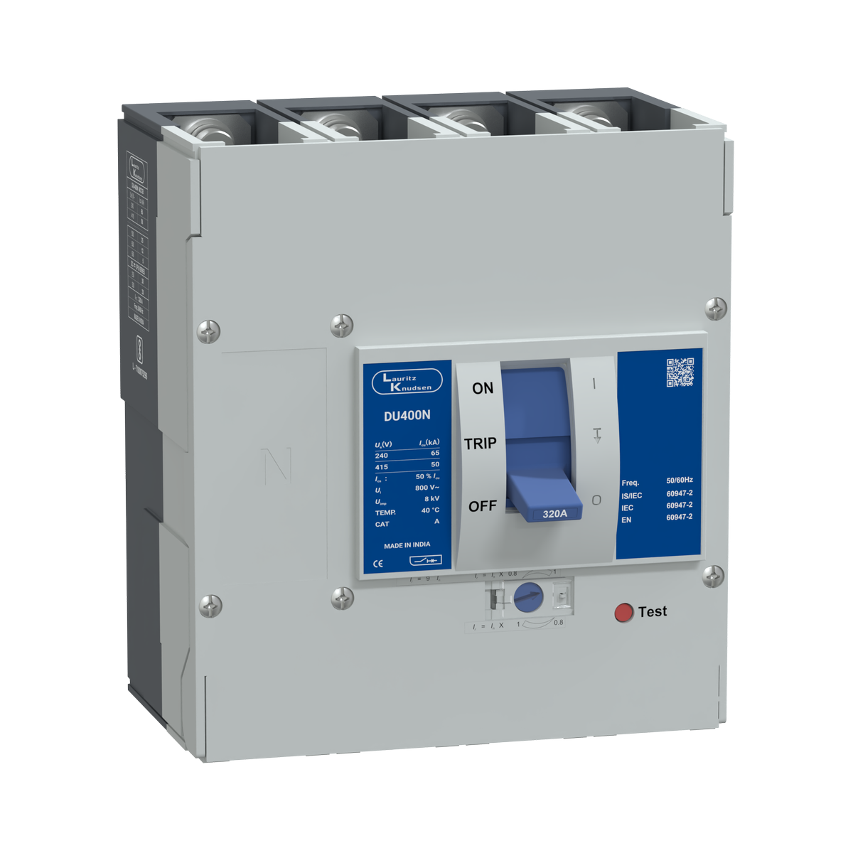 Lauritz Knudsen DU400N MCCB 320A 4P 415V AC 50kA Thermal Magnetic 50/60 Hz