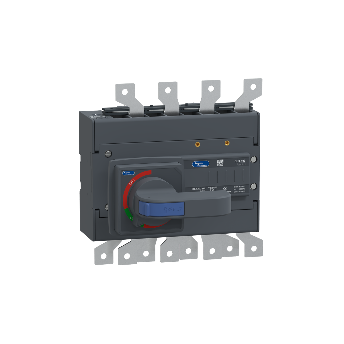 Lauritz Knudsen C-Line Manual Changeover Switch FR1 100A 4P 415V AC Open Execution Extended Handle