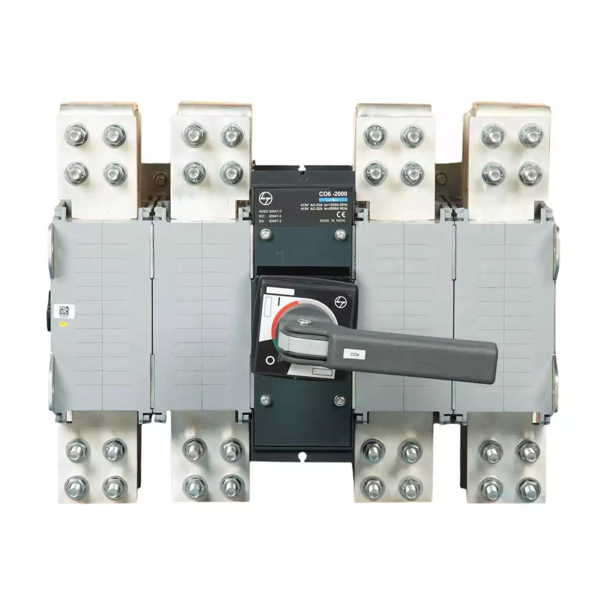C-Line Manual Changeover Switch FR6 1600A 4P 415V AC Open Execution Extended Handle Center Operation