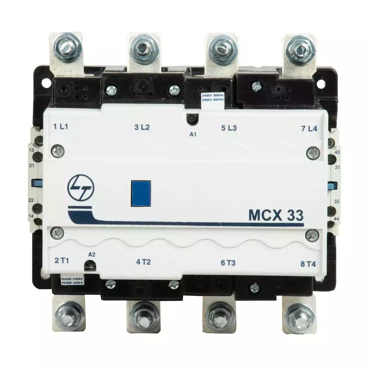 MCX Contactor 200A 4P 415V AC In Built 2NO+2NC AC-1 415V AC Coil 50/60 Hz (CS97021DOOO)