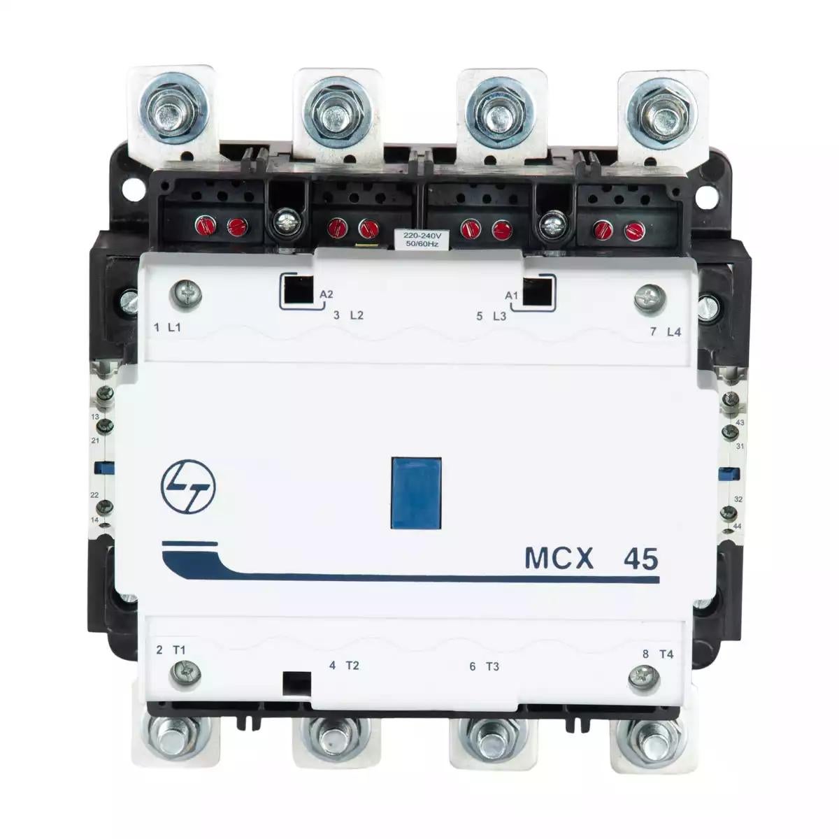 MCX Contactor 600A 4P 415V AC In Built 2NO+2NC AC-1 240V AC Coil 50/60 Hz