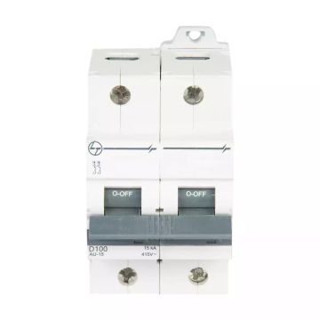 AU HR MCB 100A DP 240V AC 15kA  D Curve 
