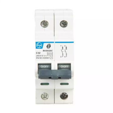 Tripper MCB 32A DP 240V AC 6kA C Curve