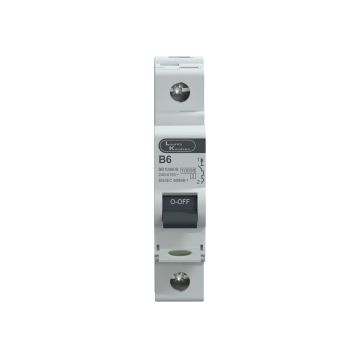 Lauritz Knudsen EXORA, MCB, 1 Pole, 240V AC, 10kA, B Curve, 6A