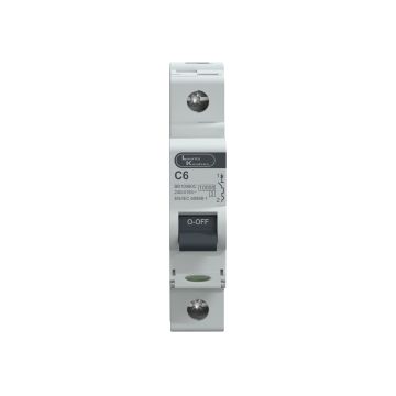 Lauritz Knudsen EXORA, MCB, 1 Pole, 240V AC, 10kA, C Curve, 6A