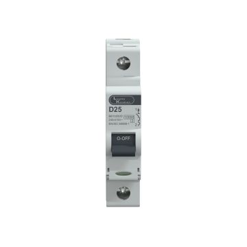 Lauritz Knudsen EXORA, MCB, 1 Pole, 240V AC, 10kA, D Curve, 25A