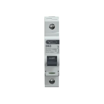 Lauritz Knudsen EXORA, MCB, 1 Pole, 240V AC, 10kA, D Curve, 63A