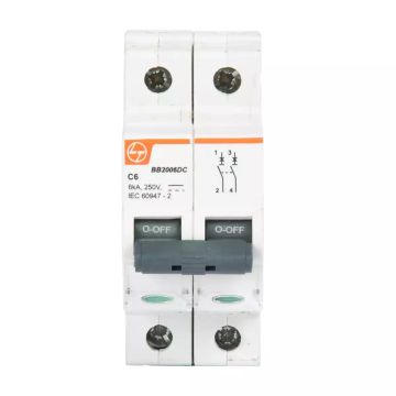 EXORA MCB 6A DP 250V DC 6kA C Curve